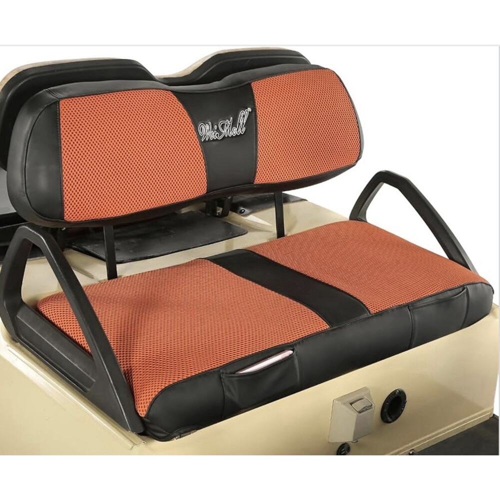 Golf Cart Seat Cover Fit For Club Car DS 2000-Up Front Seat Cushion Black/Orange